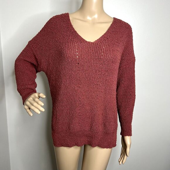 Debut Red Knitted V-Neck Sweater - Picture 1 of 7